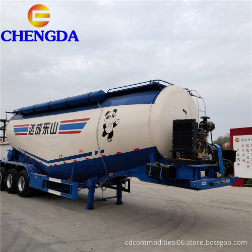 Chengda 45m3 54 Ton 3*13 Ton Zhengyang Brand Axles Bulk Cement Semi Trailer للبيع